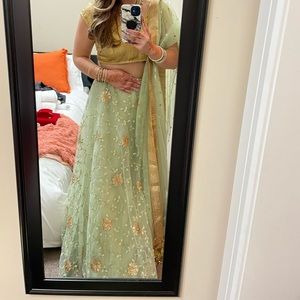 Beautiful green and gold lehenga